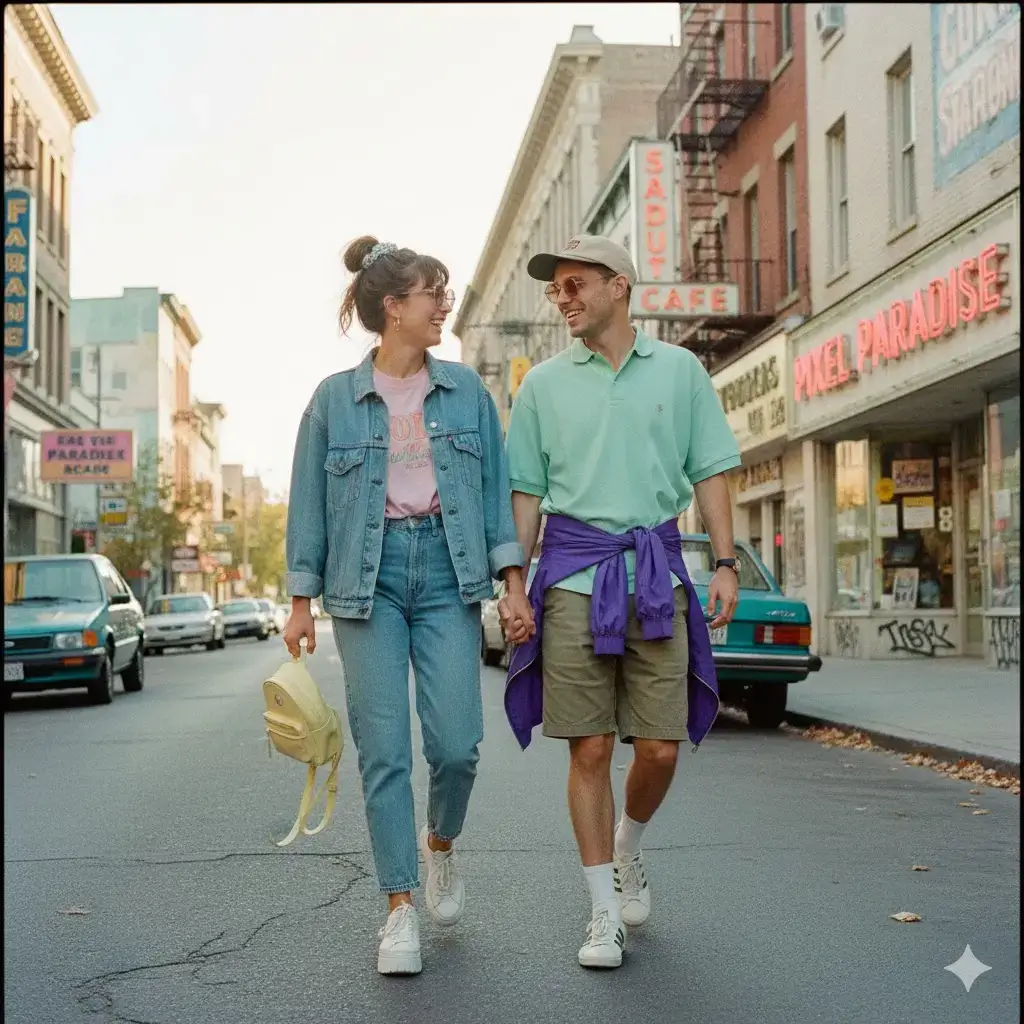 Prompt for Gemini AI Retro Style Couple Photo