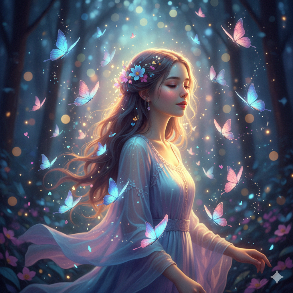Google Gemini Glowing Butterflies Ai photo Editing Prompts