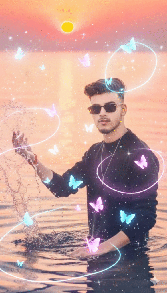 Glowing Butterflies Ai photo Editing Prompts