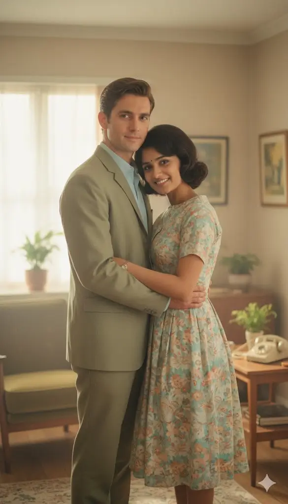 Prompt for Gemini AI Retro Style Couple Photo